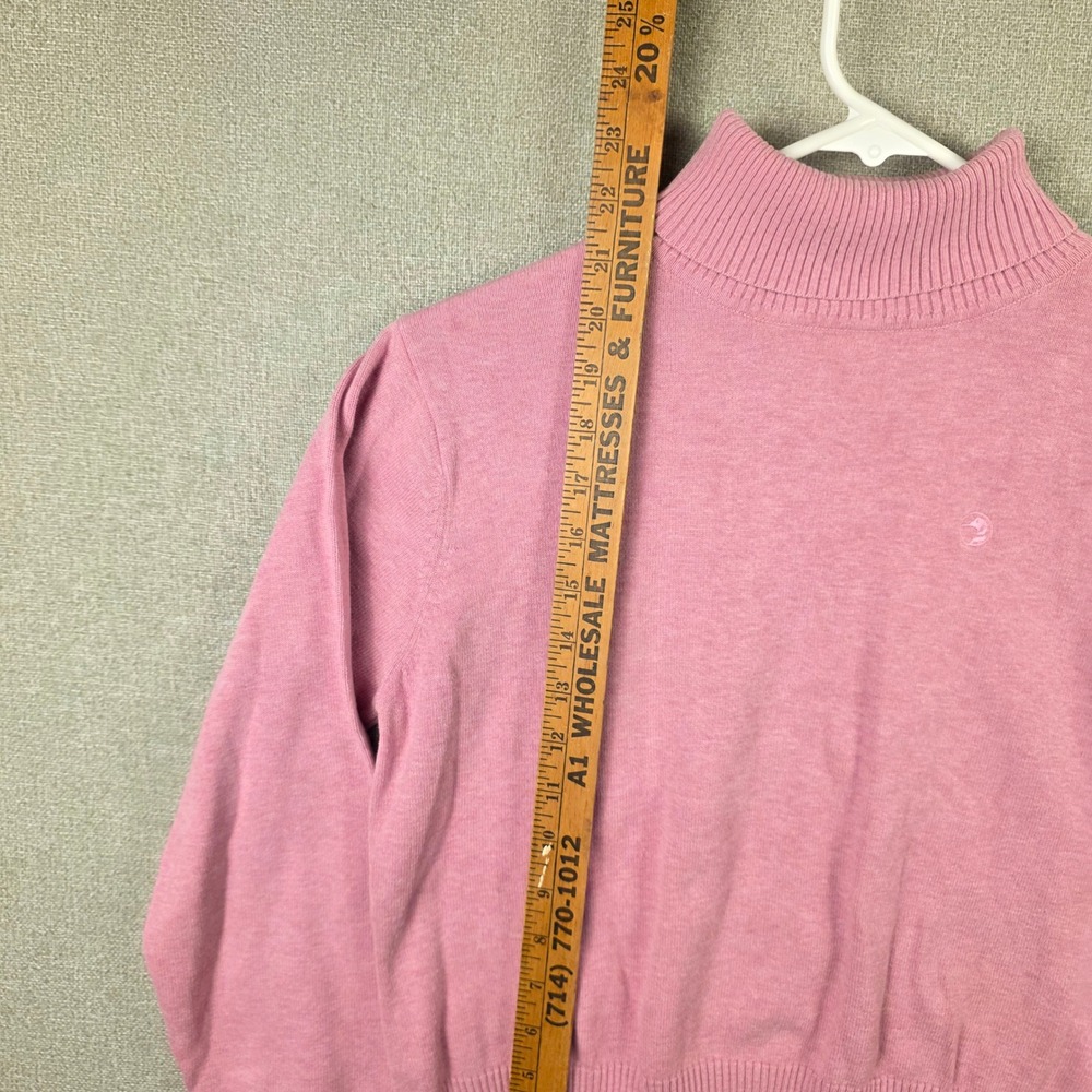 Duck Head Womens Pink Cotton Turtleneck Sweater Size Large Embroidered Logo - Picture 2 of 9